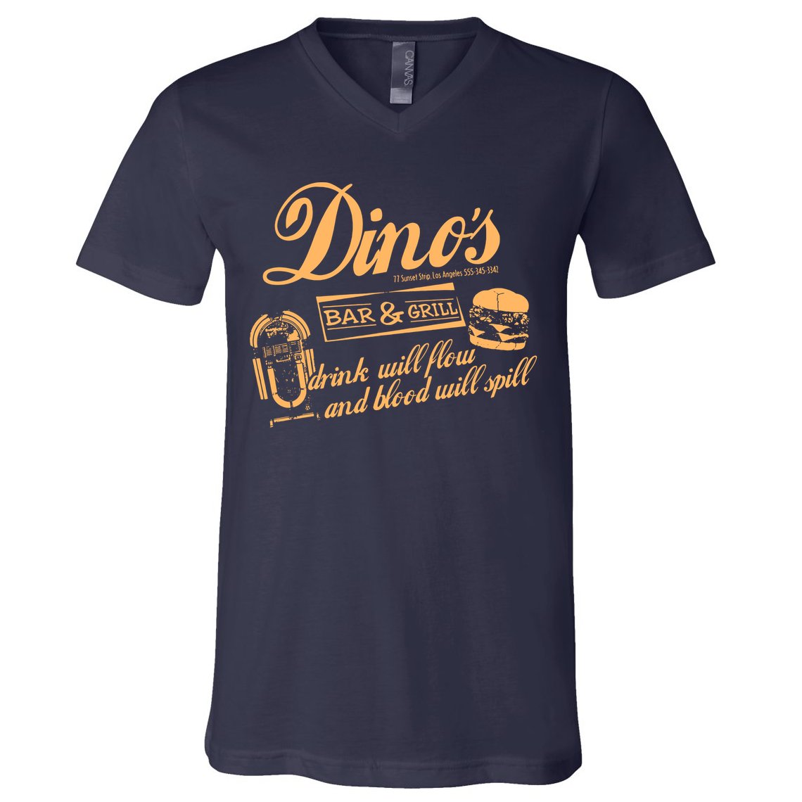DINO'S BAR & GRILL CLASSIC ROCK Copy V-Neck T-Shirt