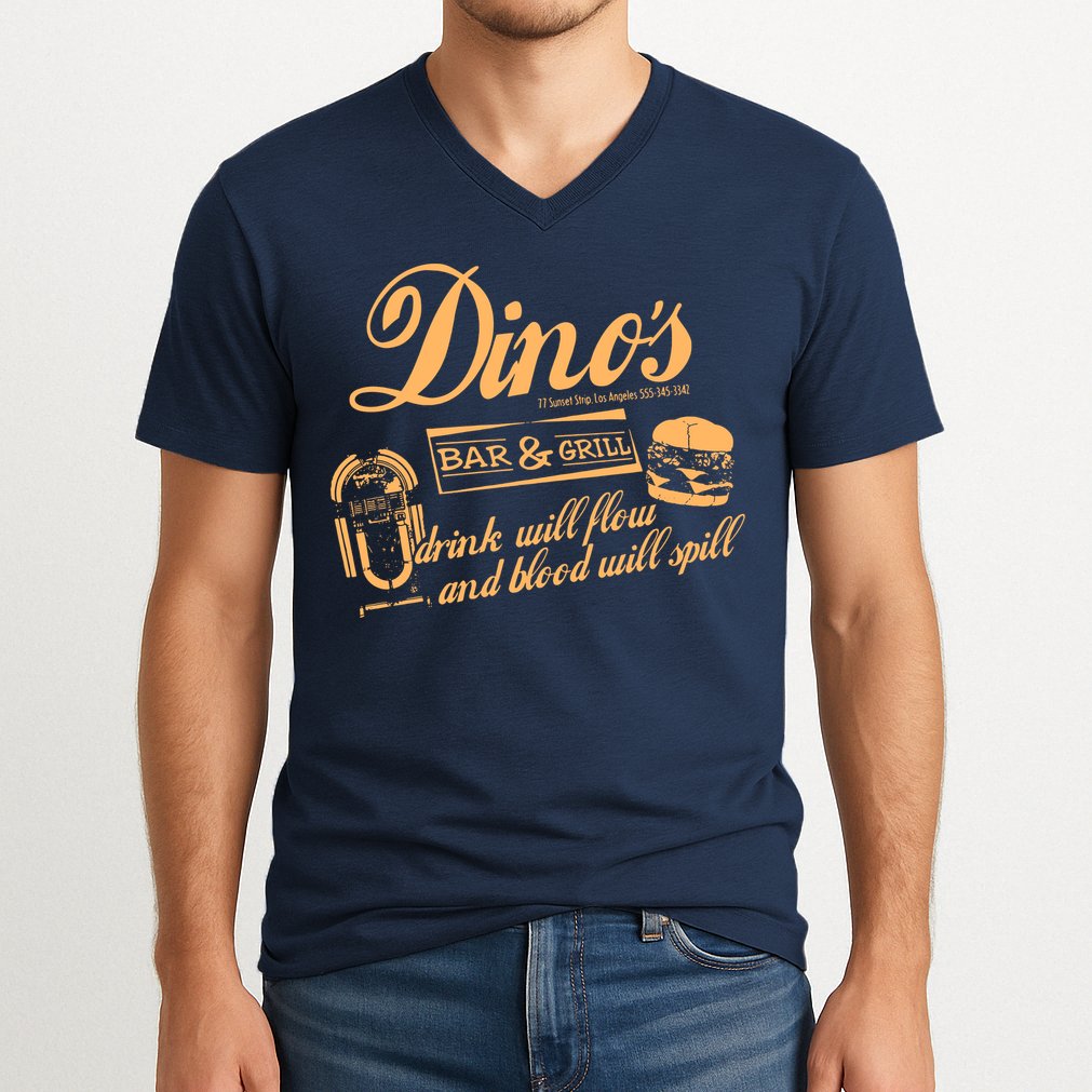 DINO'S BAR & GRILL CLASSIC ROCK Copy V-Neck T-Shirt