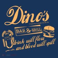 DINO'S BAR & GRILL CLASSIC ROCK Copy Drawstring Bag