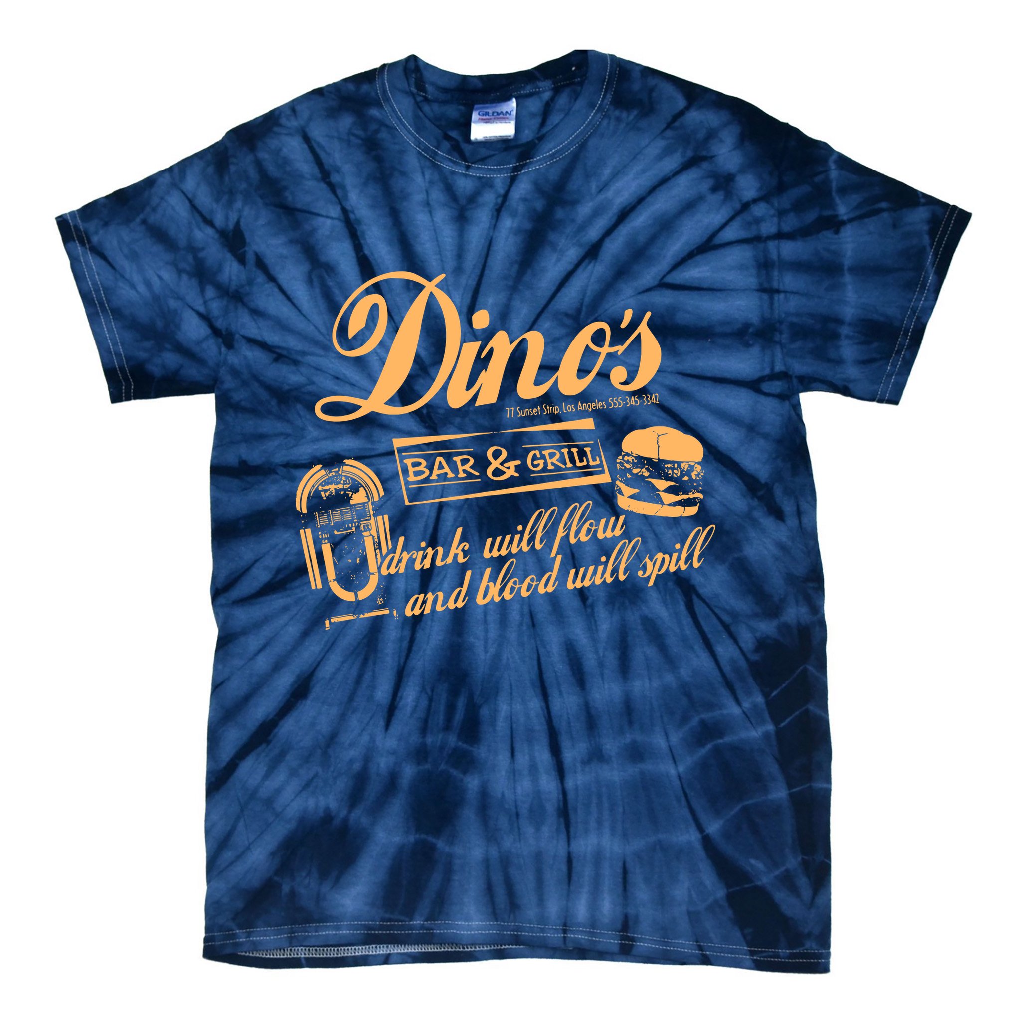 DINO'S BAR & GRILL CLASSIC ROCK Copy Tie-Dye T-Shirt