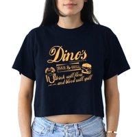 DINO'S BAR & GRILL CLASSIC ROCK Copy Women's Crop Top Tee