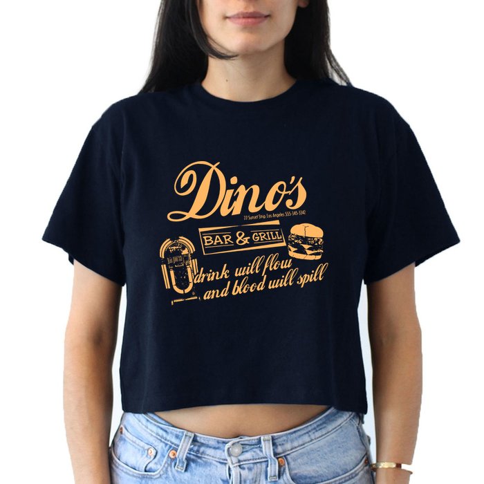 DINO'S BAR & GRILL CLASSIC ROCK Copy Women's Crop Top Tee