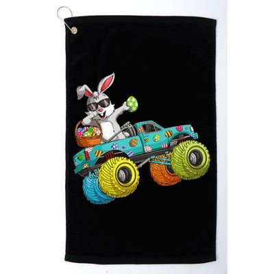 Dabbing Bunny Happy Easter Monster Truck Lovers Platinum Collection Golf Towel