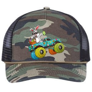 Dabbing Bunny Happy Easter Monster Truck Lovers Retro Rope Trucker Hat Cap