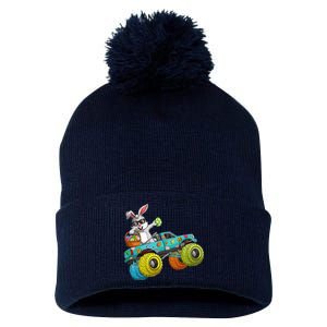 Dabbing Bunny Happy Easter Monster Truck Lovers Pom Pom 12in Knit Beanie