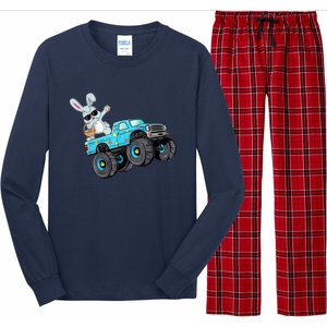 Dabbing Bunny Happy Easter Monster Truck Lovers B.oys K.ids Long Sleeve Pajama Set