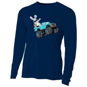 Dabbing Bunny Happy Easter Monster Truck Lovers B.oys K.ids Cooling Performance Long Sleeve Crew