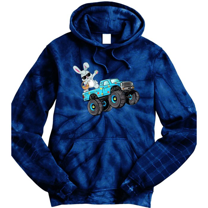 Dabbing Bunny Happy Easter Monster Truck Lovers B.oys K.ids Tie Dye Hoodie