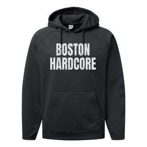 Distressed Boston Hardcore Punk Performance Fleece Hoodie