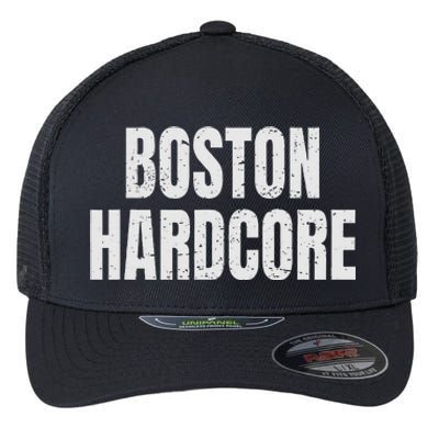 Distressed Boston Hardcore Punk Flexfit Unipanel Trucker Cap