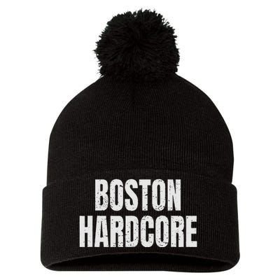 Distressed Boston Hardcore Punk Pom Pom 12in Knit Beanie