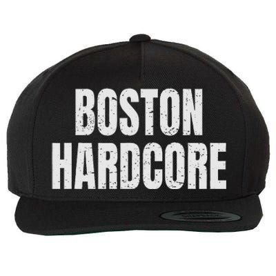 Distressed Boston Hardcore Punk Wool Snapback Cap