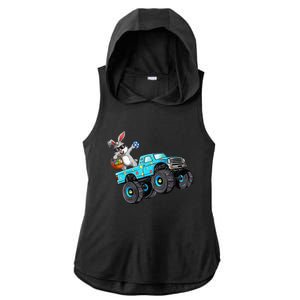 Dabbing Bunny Happy Easter Monster Truck Lovers Ladies PosiCharge Tri-Blend Wicking Draft Hoodie Tank