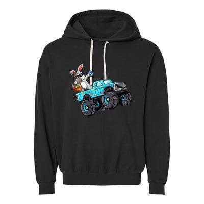 Dabbing Bunny Happy Easter Monster Truck Lovers Garment-Dyed Fleece Hoodie