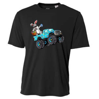 Dabbing Bunny Happy Easter Monster Truck Lovers Cooling Performance Crew T-Shirt