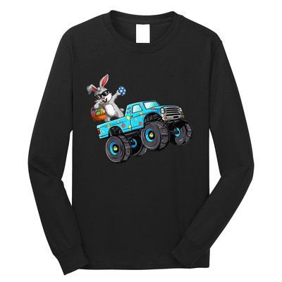 Dabbing Bunny Happy Easter Monster Truck Lovers Long Sleeve Shirt