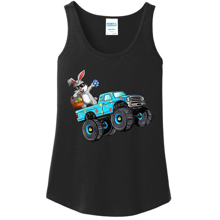 Dabbing Bunny Happy Easter Monster Truck Lovers Ladies Essential Tank