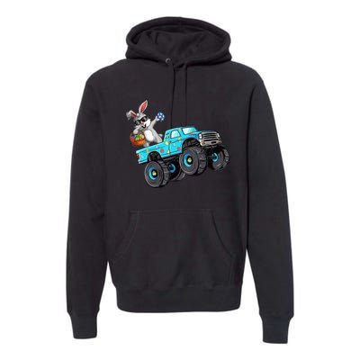 Dabbing Bunny Happy Easter Monster Truck Lovers Premium Hoodie