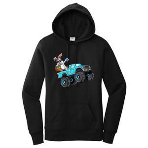 Dabbing Bunny Happy Easter Monster Truck Lovers Women's Pullover Hoodie