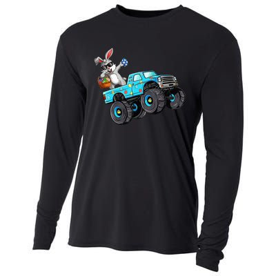 Dabbing Bunny Happy Easter Monster Truck Lovers Cooling Performance Long Sleeve Crew