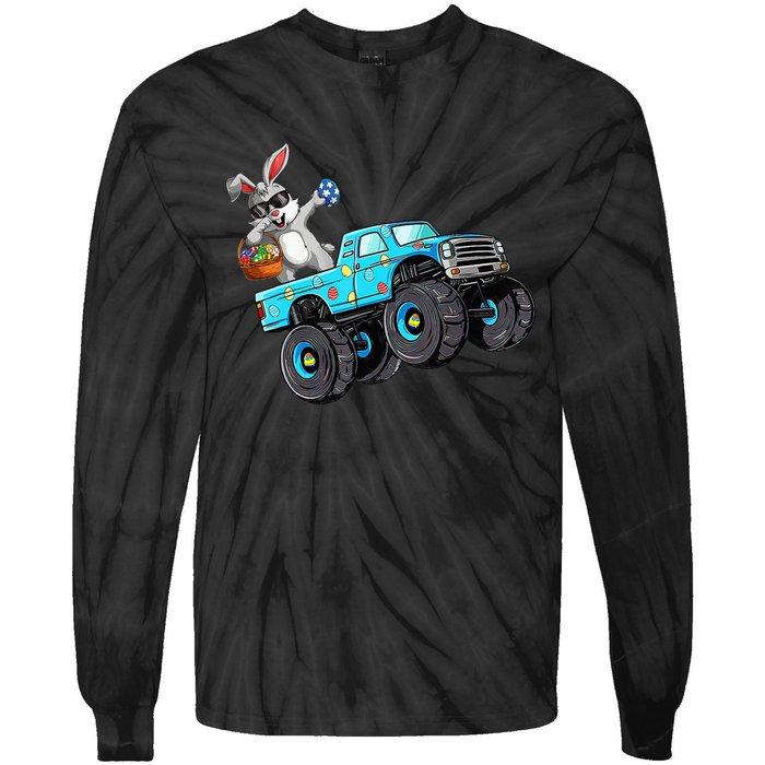 Dabbing Bunny Happy Easter Monster Truck Lovers Tie-Dye Long Sleeve Shirt