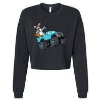 Dabbing Bunny Happy Easter Monster Truck Lovers Cropped Pullover Crew