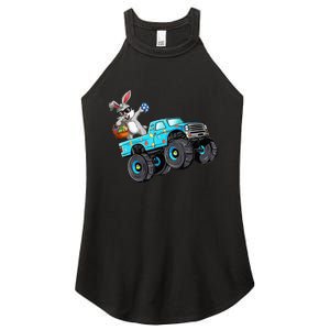 Dabbing Bunny Happy Easter Monster Truck Lovers Women's Perfect Tri Rocker Tank