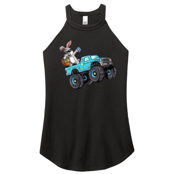 Dabbing Bunny Happy Easter Monster Truck Lovers Women's Perfect Tri Rocker Tank