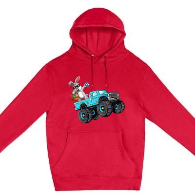 Dabbing Bunny Happy Easter Monster Truck Lovers Premium Pullover Hoodie