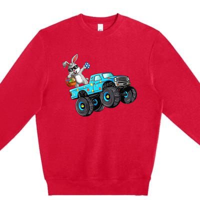 Dabbing Bunny Happy Easter Monster Truck Lovers Premium Crewneck Sweatshirt