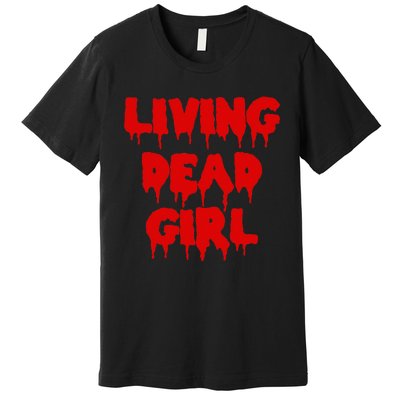 Dripping Blood Halloween Zombie Movie Living Dead Girl Premium T-Shirt