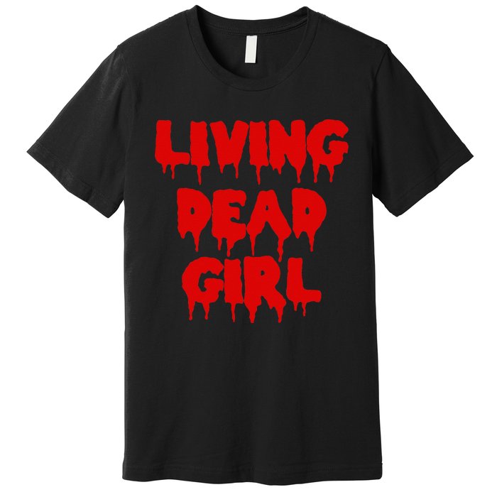 Dripping Blood Halloween Zombie Movie Living Dead Girl Premium T-Shirt