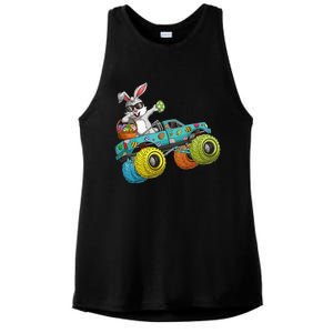 Dabbing Bunny Happy Easter Monster Truck Lovers Ladies PosiCharge Tri-Blend Wicking Tank