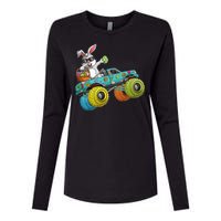 Dabbing Bunny Happy Easter Monster Truck Lovers Womens Cotton Relaxed Long Sleeve T-Shirt