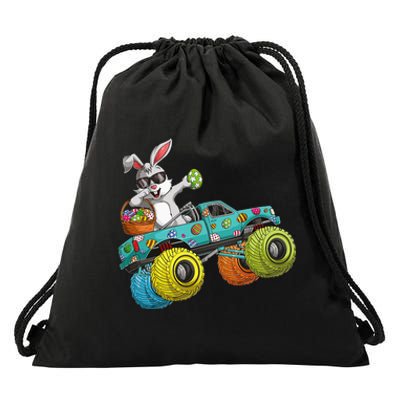 Dabbing Bunny Happy Easter Monster Truck Lovers Drawstring Bag