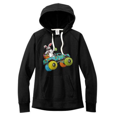 Dabbing Bunny Happy Easter Monster Truck Lovers Women's Fleece Hoodie