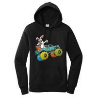 Dabbing Bunny Happy Easter Monster Truck Lovers Women's Pullover Hoodie