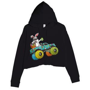 Dabbing Bunny Happy Easter Monster Truck Lovers Crop Fleece Hoodie