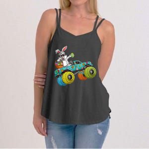 Dabbing Bunny Happy Easter Monster Truck Lovers Women's Strappy Tank