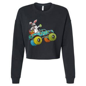 Dabbing Bunny Happy Easter Monster Truck Lovers Cropped Pullover Crew