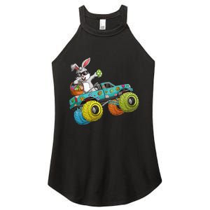 Dabbing Bunny Happy Easter Monster Truck Lovers Women's Perfect Tri Rocker Tank