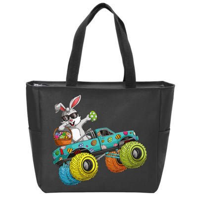 Dabbing Bunny Happy Easter Monster Truck Lovers Zip Tote Bag