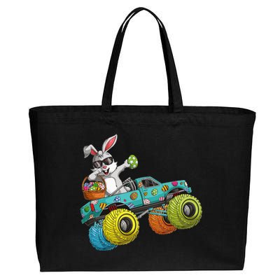 Dabbing Bunny Happy Easter Monster Truck Lovers Cotton Canvas Jumbo Tote