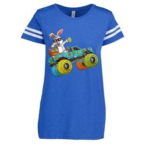 Dabbing Bunny Happy Easter Monster Truck Lovers Enza Ladies Jersey Football T-Shirt