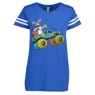 Dabbing Bunny Happy Easter Monster Truck Lovers Enza Ladies Jersey Football T-Shirt