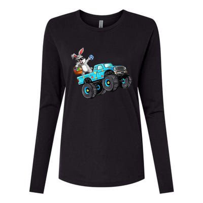 Dabbing Bunny Happy Easter Monster Truck Lovers Womens Cotton Relaxed Long Sleeve T-Shirt