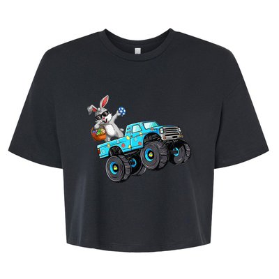 Dabbing Bunny Happy Easter Monster Truck Lovers Bella+Canvas Jersey Crop Tee