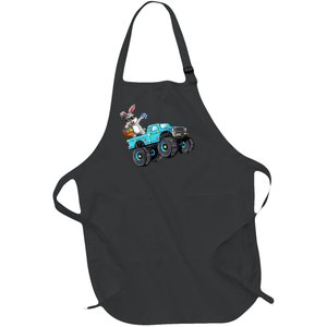 Dabbing Bunny Happy Easter Monster Truck Lovers Full-Length Apron With Pockets