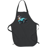 Dabbing Bunny Happy Easter Monster Truck Lovers Full-Length Apron With Pockets