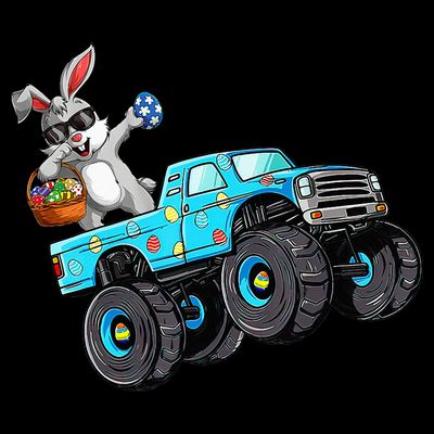 Dabbing Bunny Happy Easter Monster Truck Lovers T-Shirt
